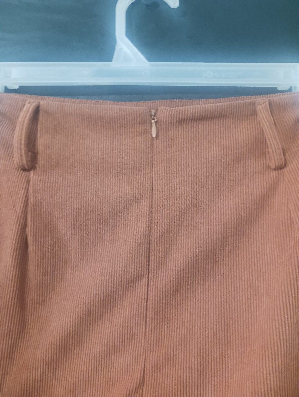 Women Camel Brown Belted Midi Slit Skirt - Picture 7 of 11